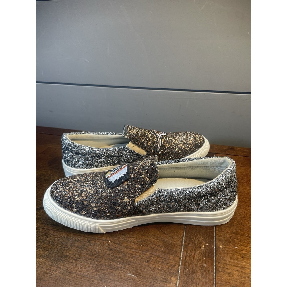 Vintage Havana Shoes Women 7 BRONZE BERTIE Glitter Sneaker Slip On Patches NWOB! - Picture 8 of 12